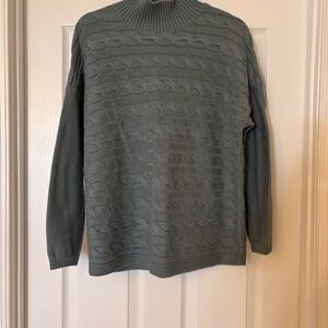 J. Jill Women's Cable Knit Turtleneck Sweater - Gray